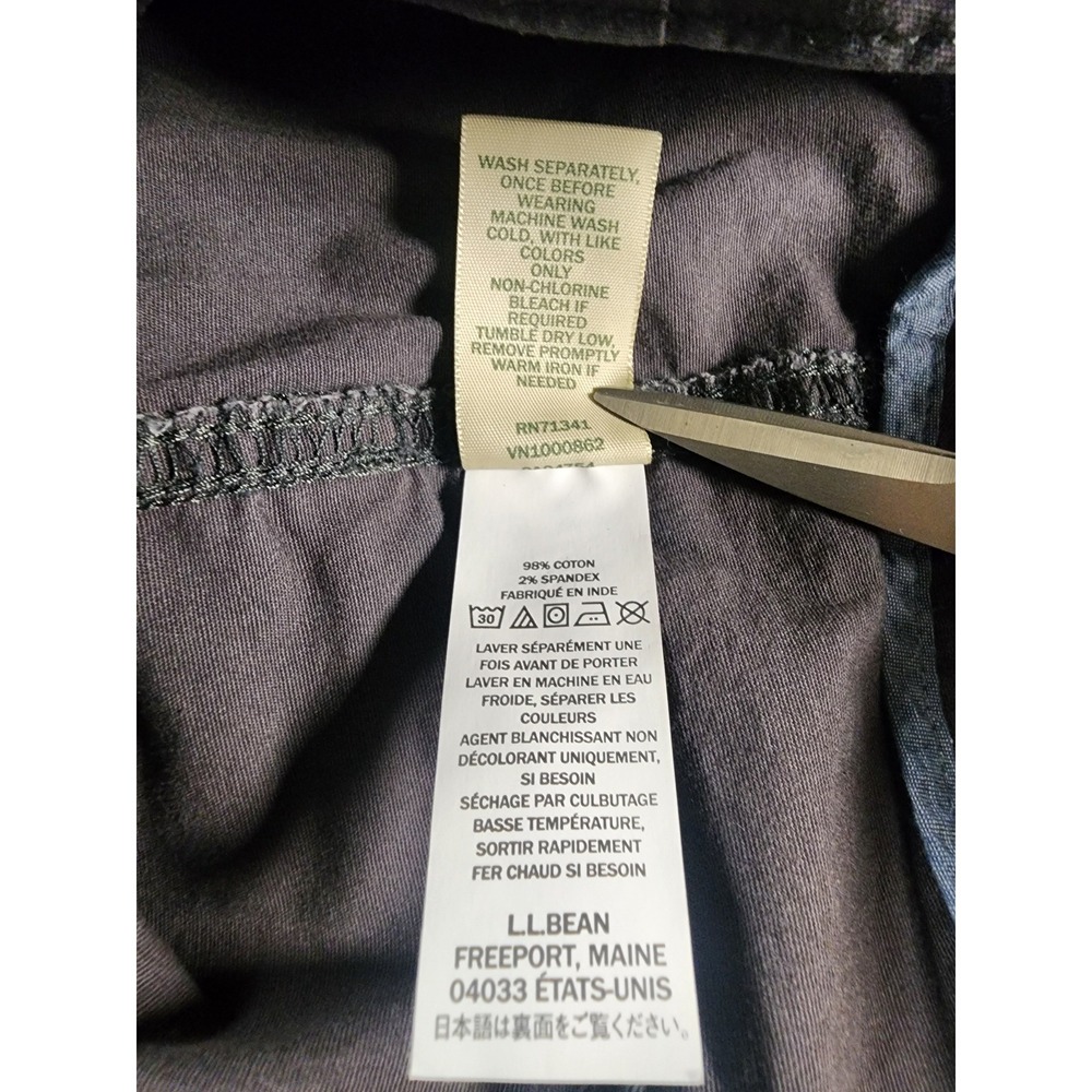 LL Bean Double Knee Favorite Fit Cargo Stretch Pants Womens 12 Gray Straight Leg - Picture 7 of 10